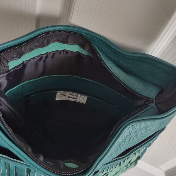 Vintage boho moto western leather fringe crossbody - handmade in Mexico - NWOT - Picture 4 of 11